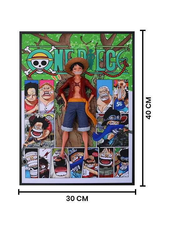 One Piece Luffy Premium 3D Wall Frame - Size 30cm×40 cm