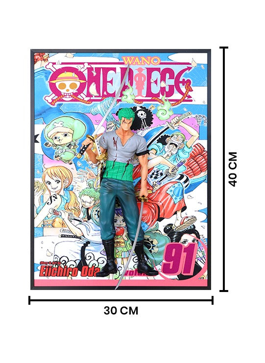 One Piece Zoro 3D Wall Frame – Anime Room Décor - 30CM*40CM