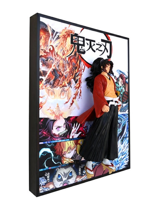 Demon Slayer Yoriichi Tsugikuni 3D Wall Frame – Anime Room Décor - Size: 30 cm×40 cm