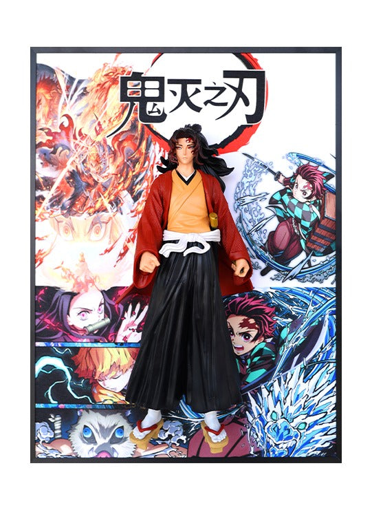 Demon Slayer Yoriichi Tsugikuni 3D Wall Frame – Anime Room Décor - Size: 30 cm×40 cm