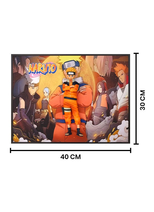 Naruto 3D Wall Frame – Anime Room Décor - Size 30 cm × 40 cm