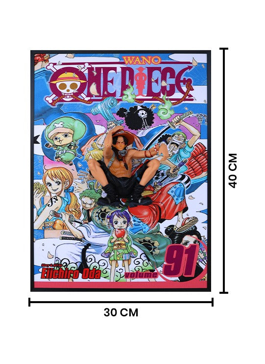 One Piece Zoro 3D Wall Frame – Anime Room Décor - Size: 30 cm × 40 cm