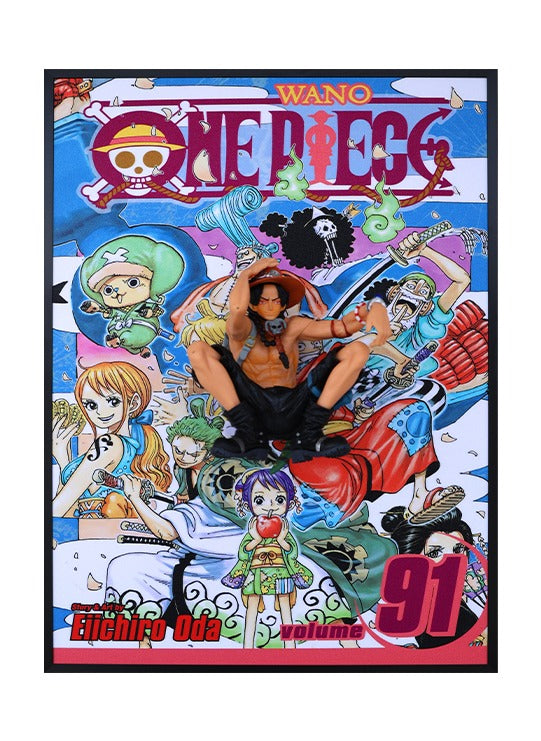 One Piece Zoro 3D Wall Frame – Anime Room Décor - Size: 30 cm × 40 cm